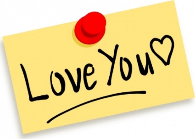 Thumbtack Note Love You clip art | Download free Vector