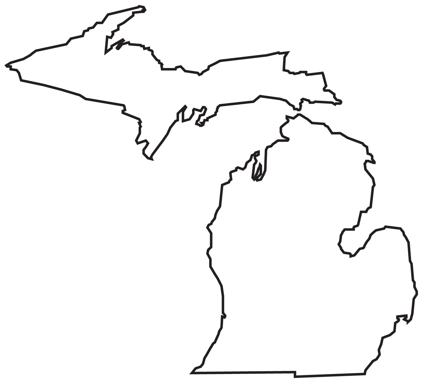 Michigan Printable Map Clipart Best Clipart Best