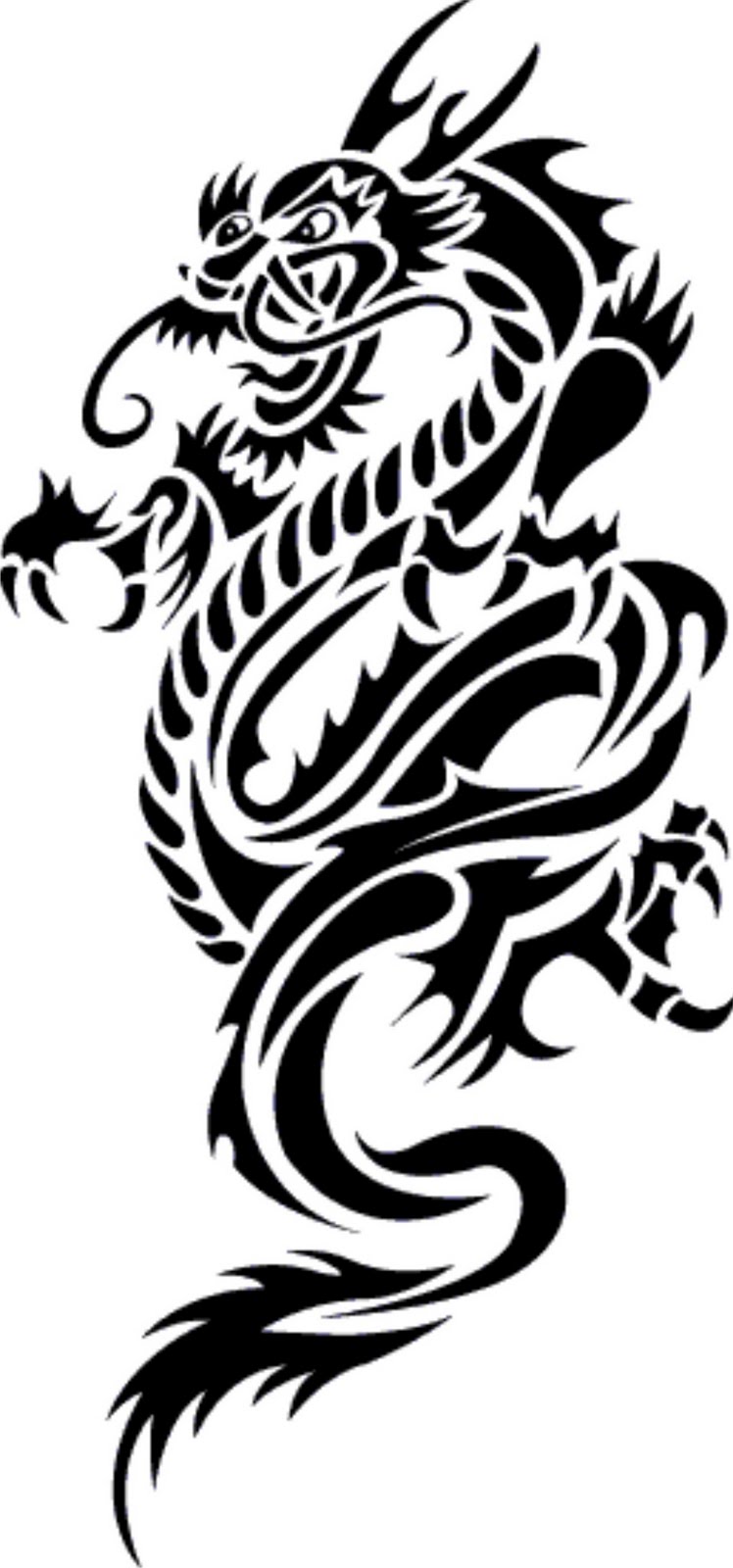 Dragon Tribal Tattoo - ClipArt Best