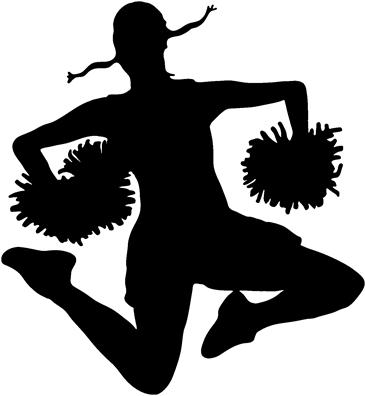 jumping CHEERLEADING decal with pom poms ~ L O O K !
