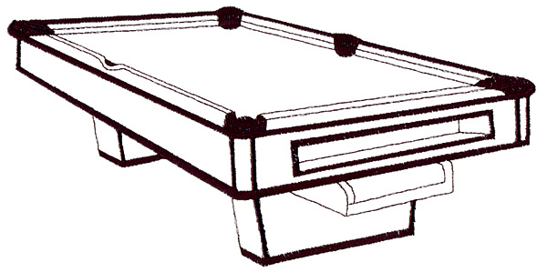 Outlines Embroidery Design: Pool Table Outline from Grand Slam Designs