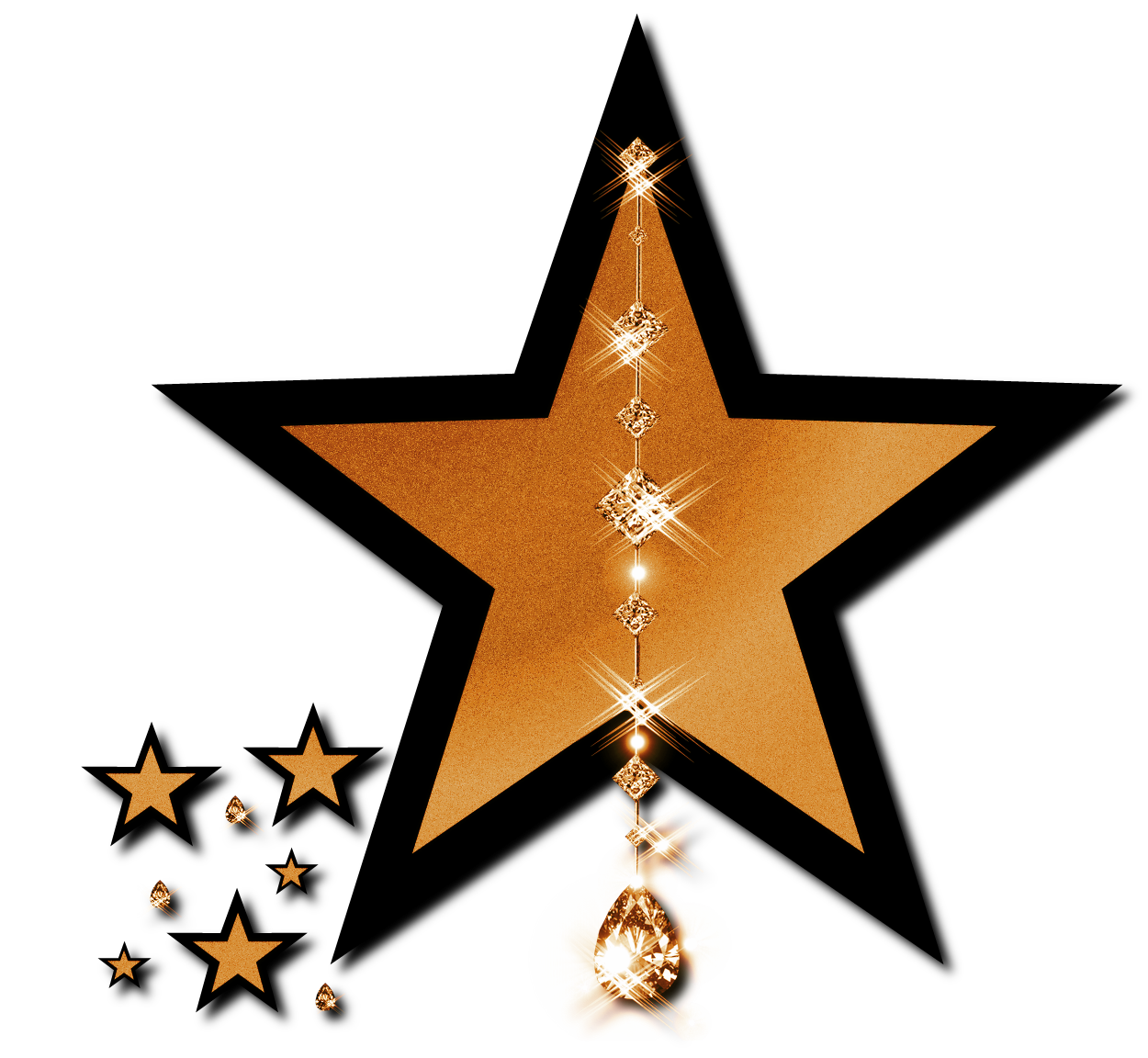 Gold And Black Star Clip Art