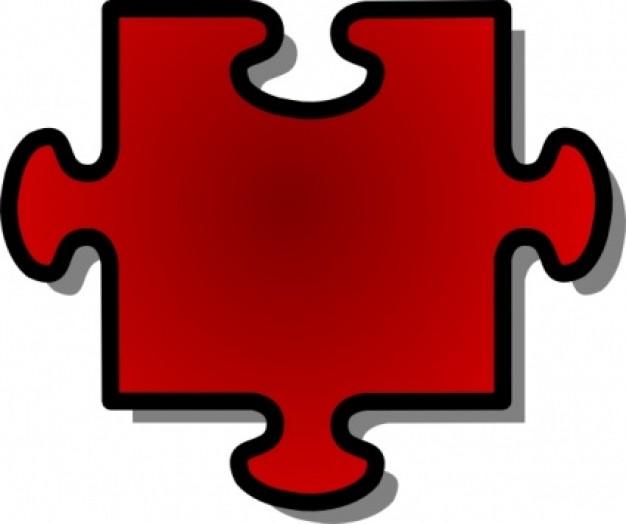 928 views Jigsaw Red Puzzle Piece clip art | Download free Vector