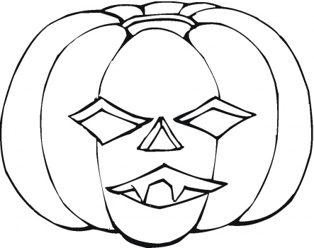 Scary Pumpkin Mask coloring page | Super Coloring