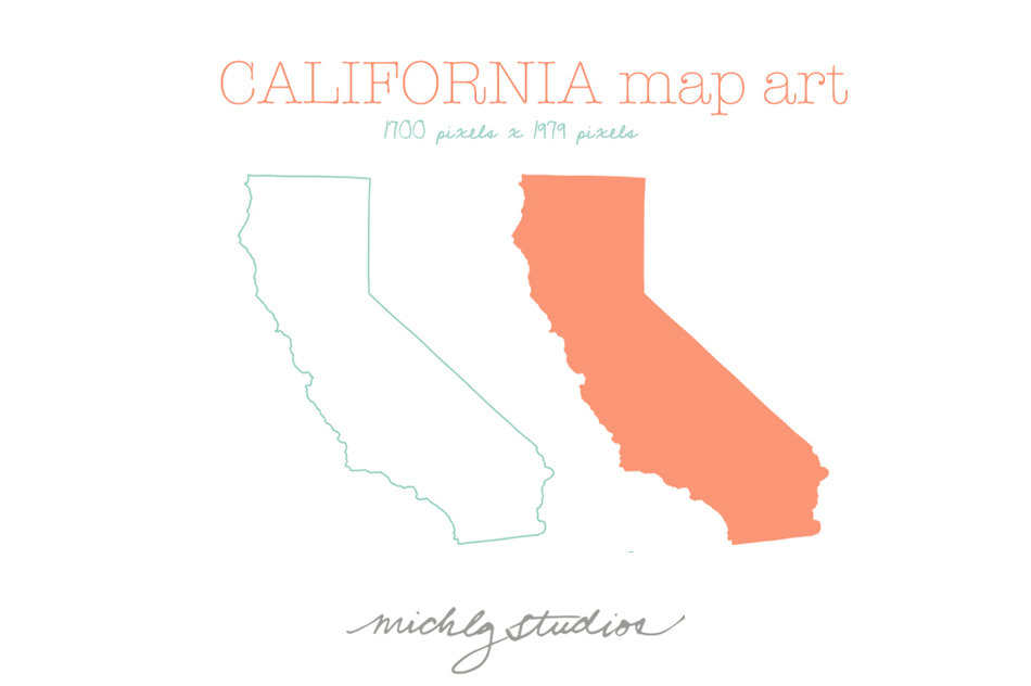 PNG California map digital clip art.