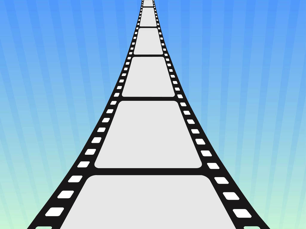Perspective view vector illustration of a blank strip of film. Free space for images