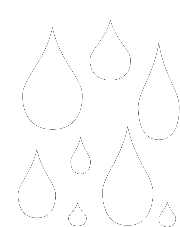 Printable Raindrops And Umbrellas | Jos Gandos Coloring Pages For Kids