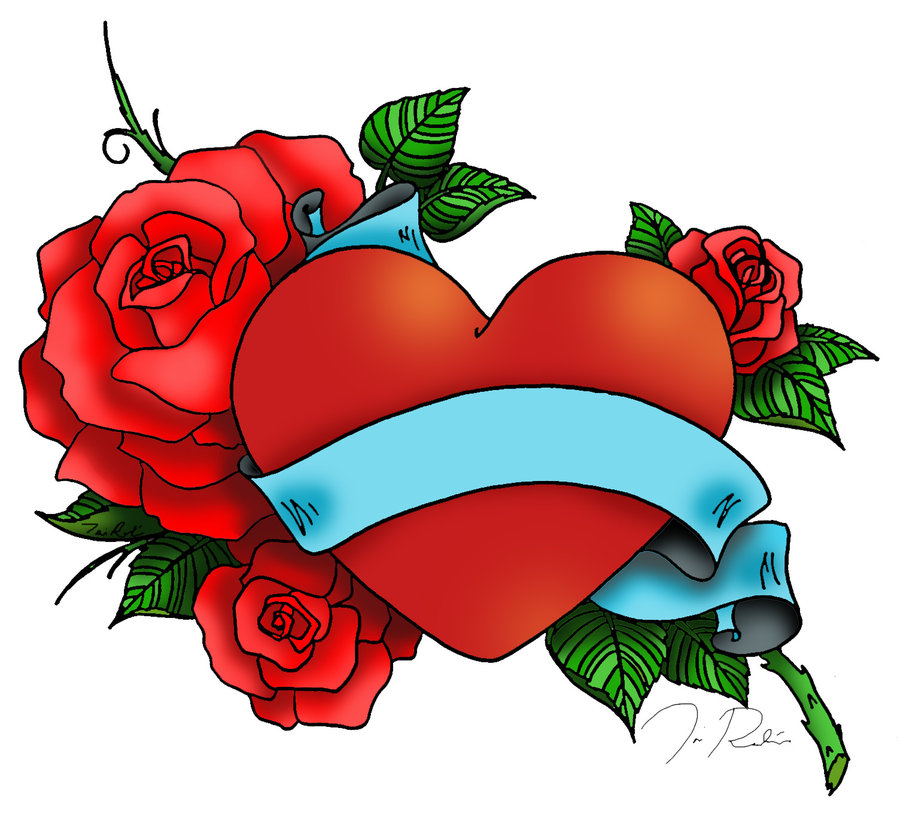 Heart and Rose Tattoo by vixenfoxfire2004 on DeviantArt
