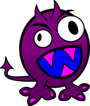 small funny angry monster - vector Clip Art
