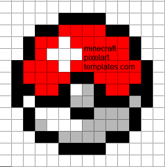 Minecraft Pixel Art Templates: Pokeball