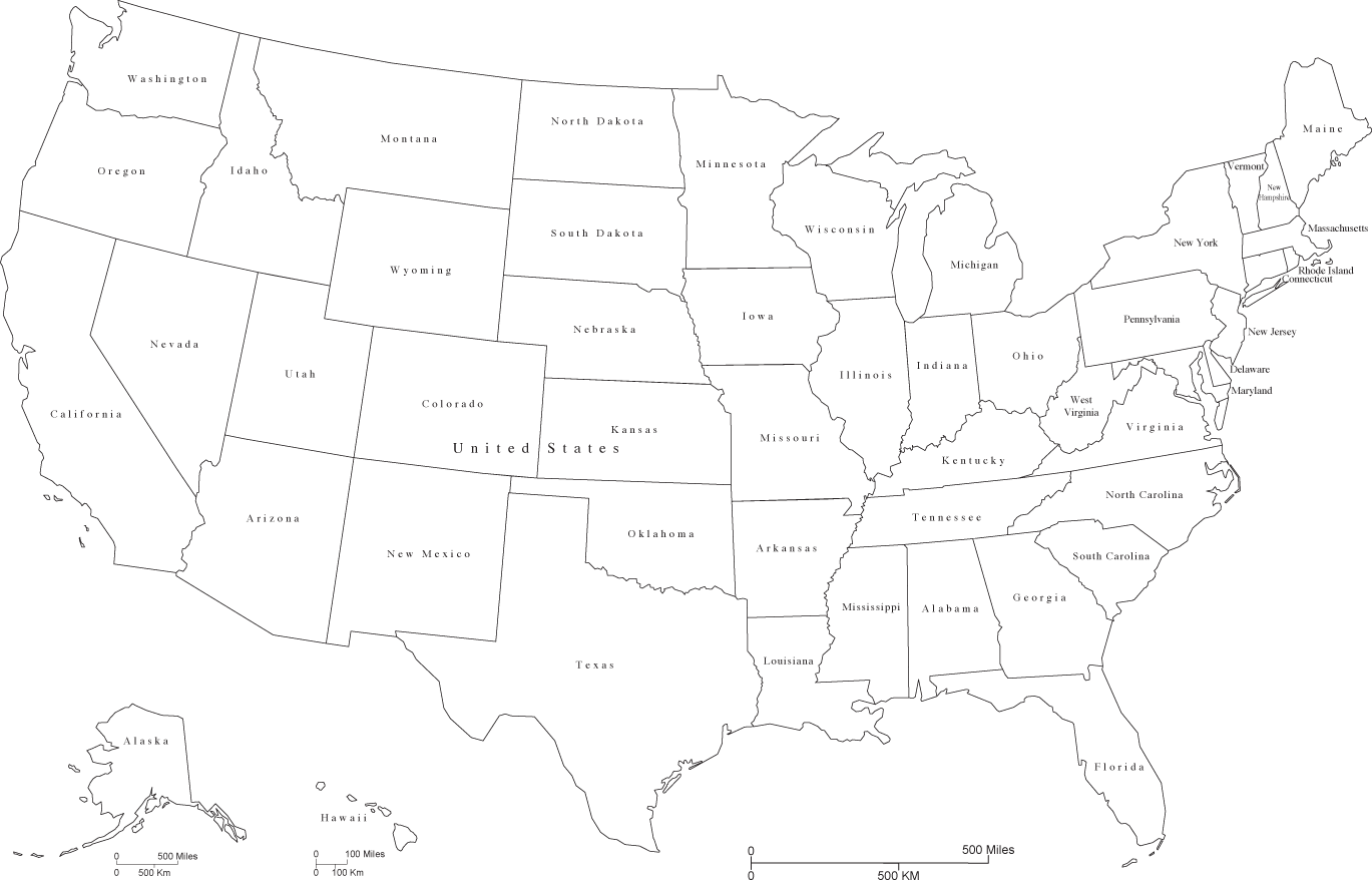 Usa Outline Map Clipart