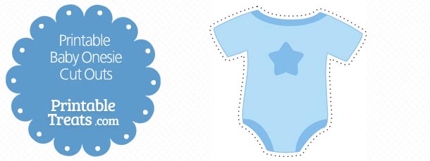 Printable Blue Baby Onesie Cut Outs