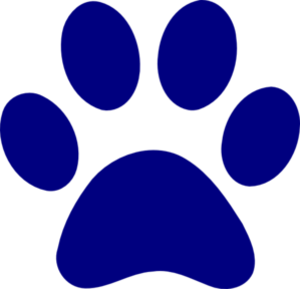 Dark Blue Paw Print Md | Free Images - vector clip ...