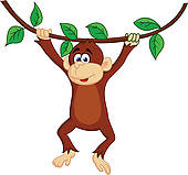 Cute Hanging Monkey Clipart - Free Clipart Images
