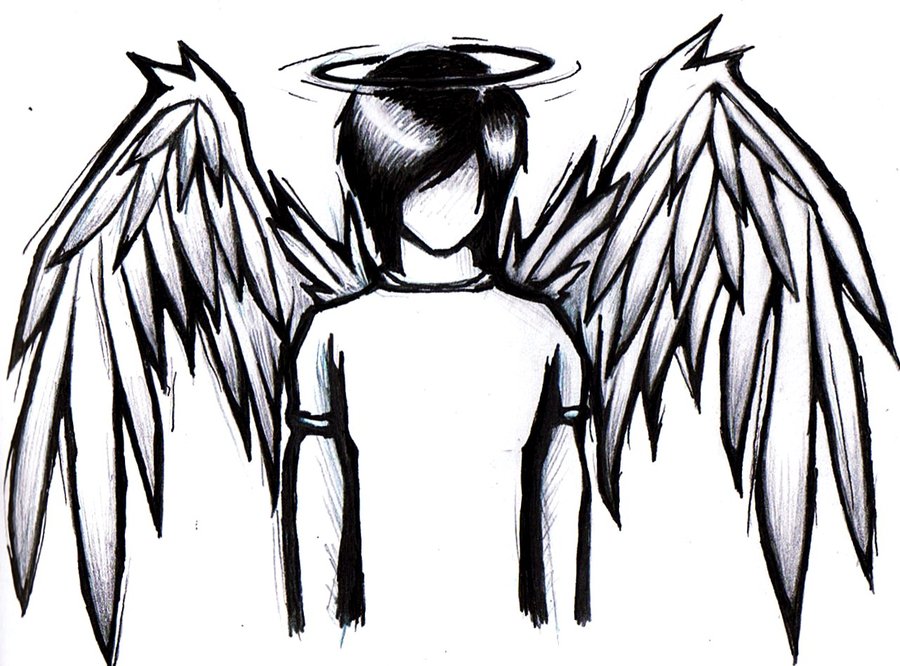 Emo Angel Boy Drawing - ClipArt Best
