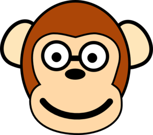 Monkey With Glasses clip art - vector clip art online, royalty ...