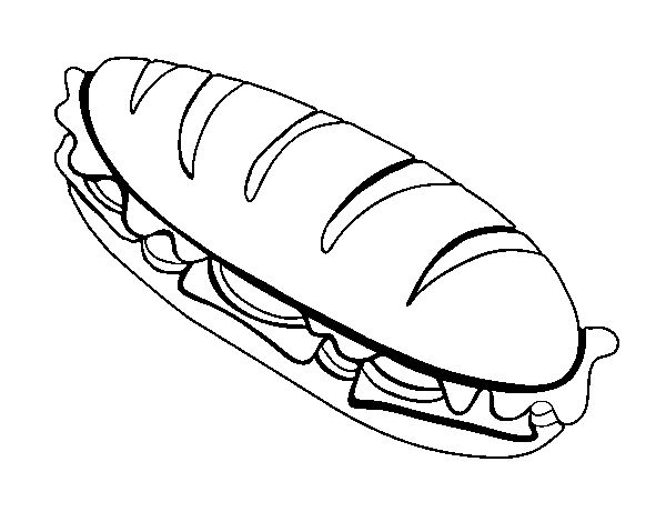 Coloring page Full sandwich to color online - Coloringcrew.