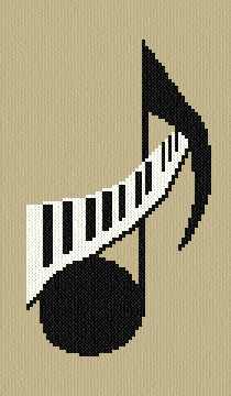 Musical Note Cross Stitch Pattern music