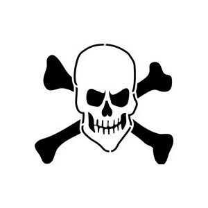 1,048 views Evil Skull and Crossbones Stencil - 36 inch (at longest point ...