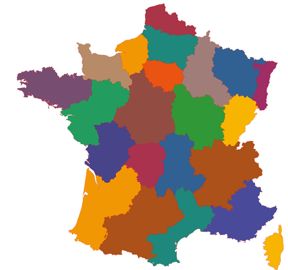 Maps of the regions of France