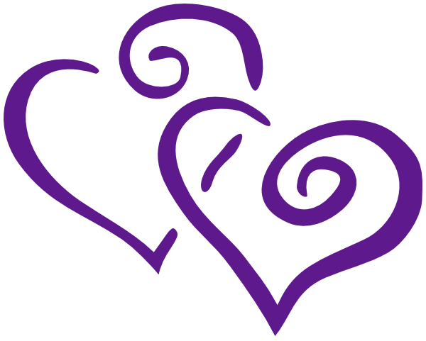 Purple Intertwined Hearts Clip Art - vector clip art ...