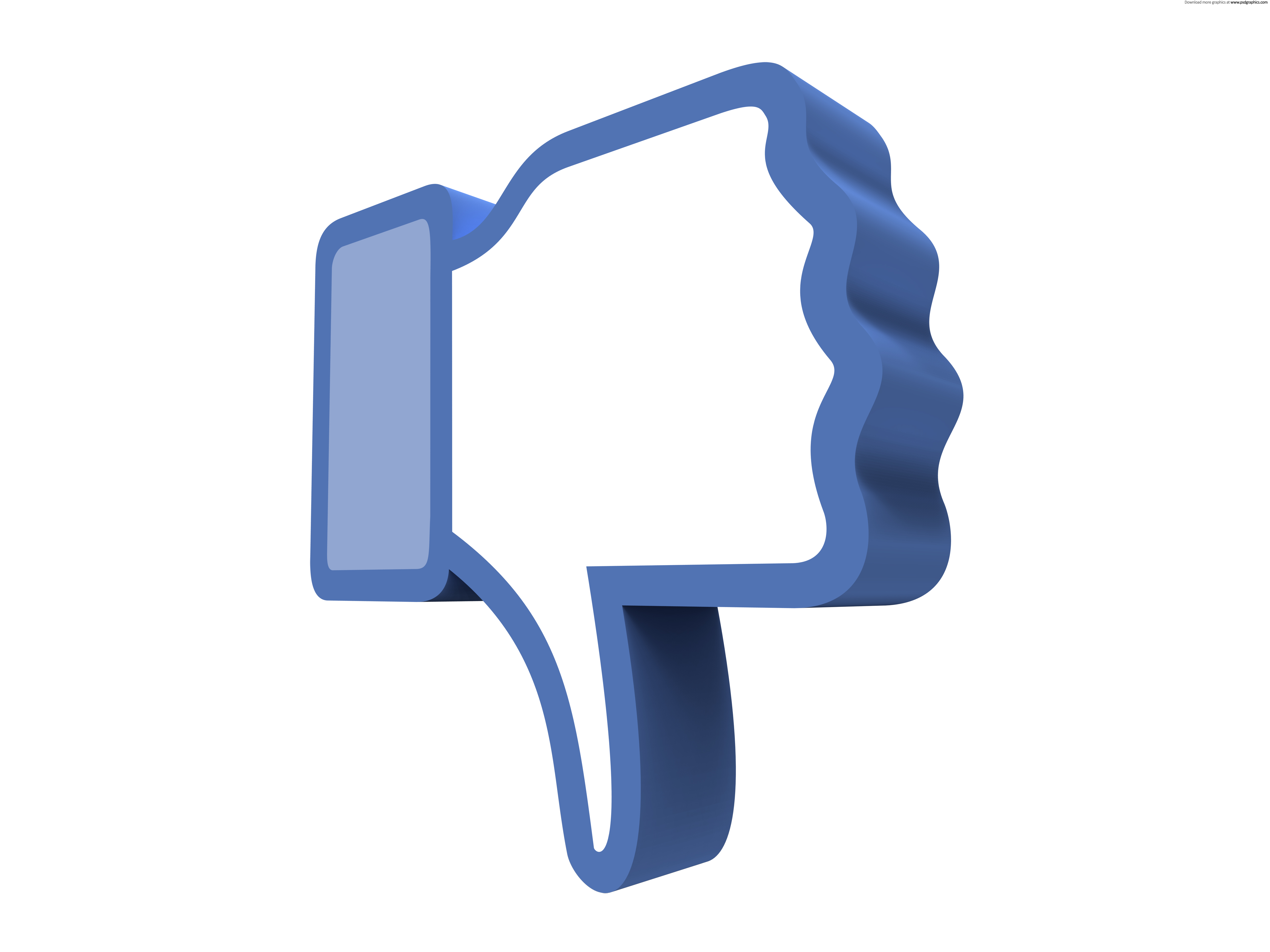 Like and dislike symbols, 3D thumbs up and down | PSDGraphics