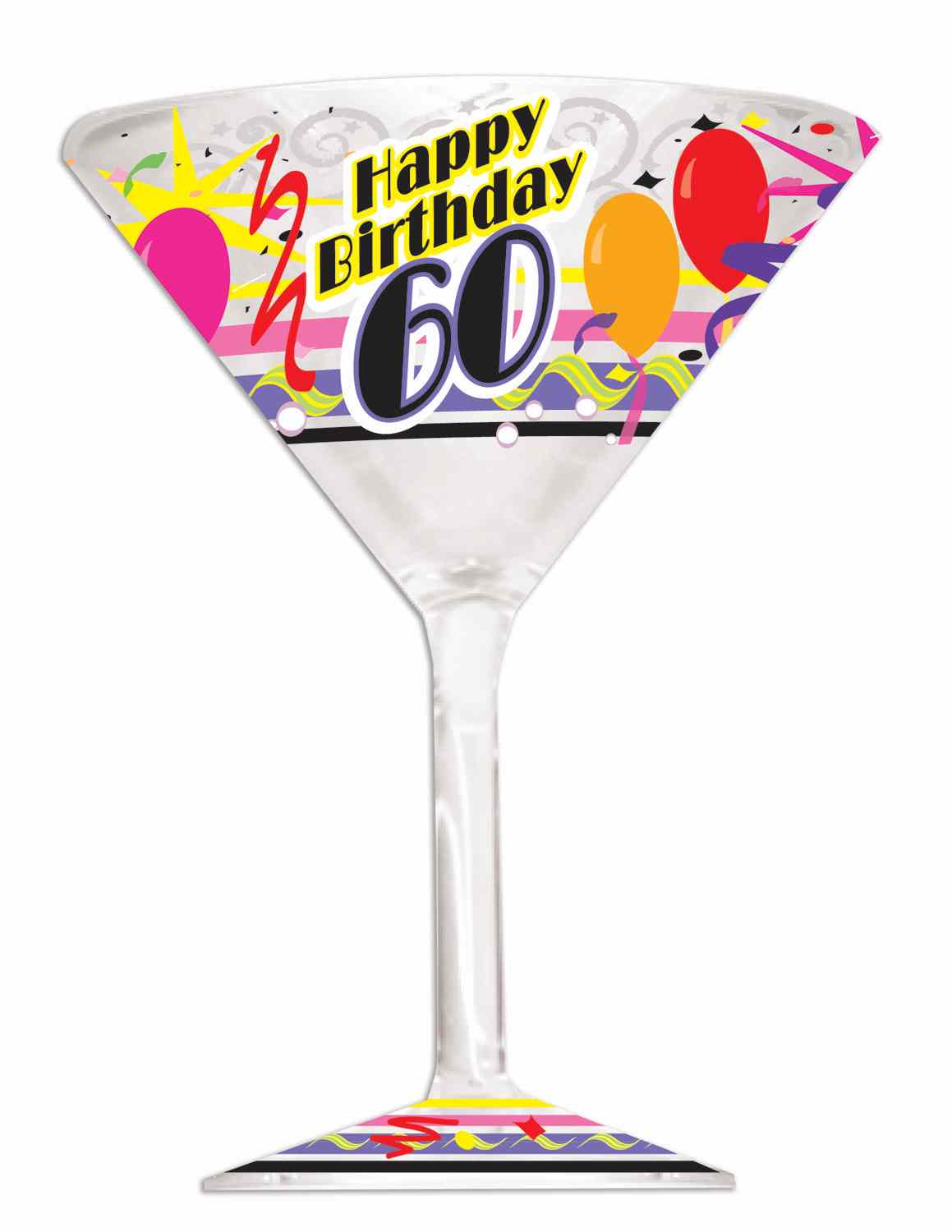 60th Birthday Martini Glass