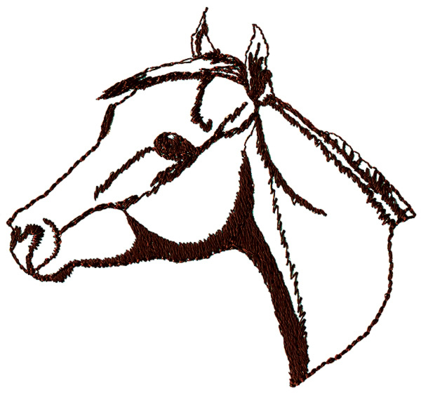 Animals Embroidery Design: Horse Head Outline from Grand Slam Designs
