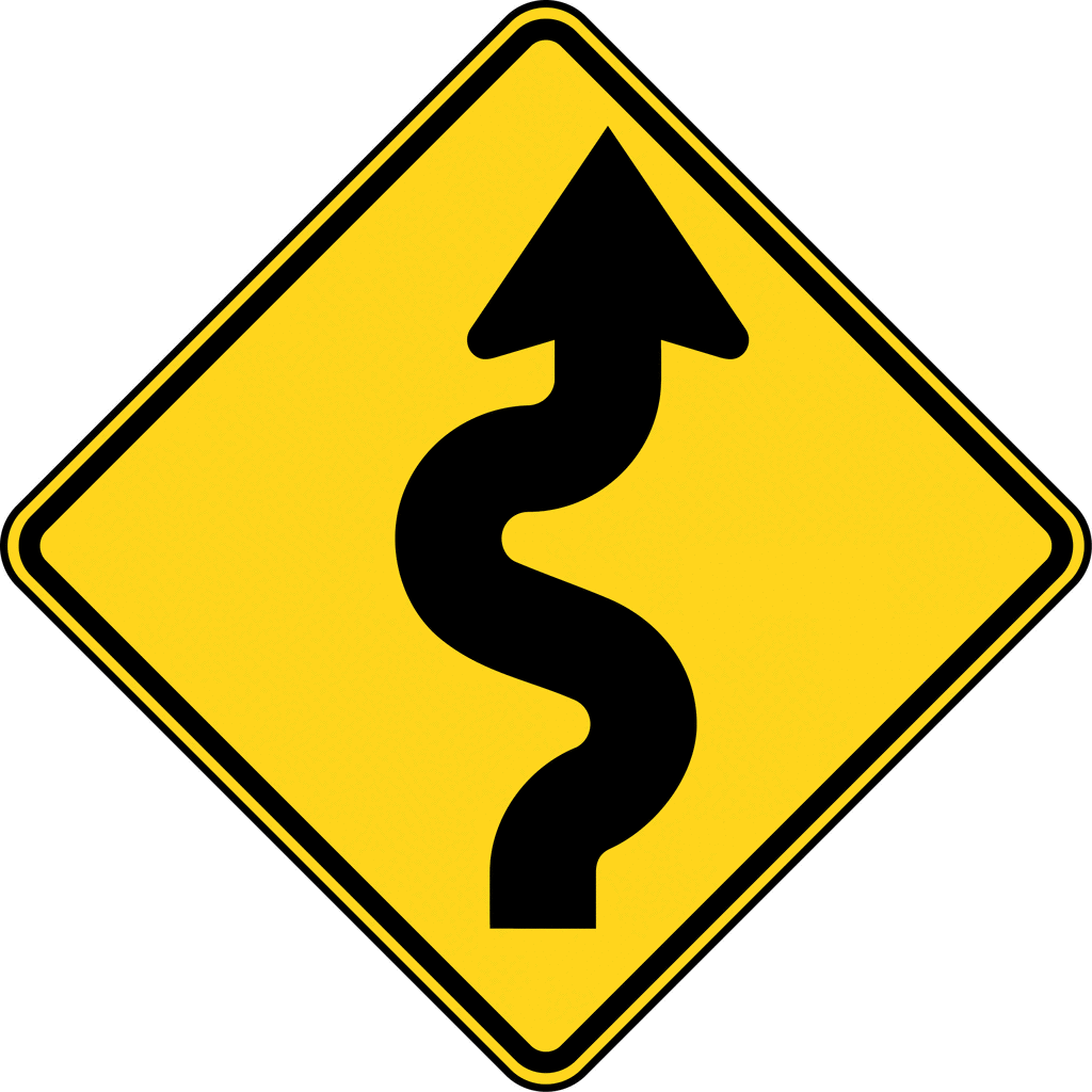 Road with signs clipart