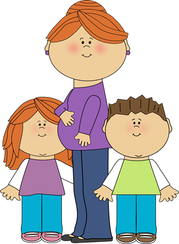 Pregnant mom and dad clipart