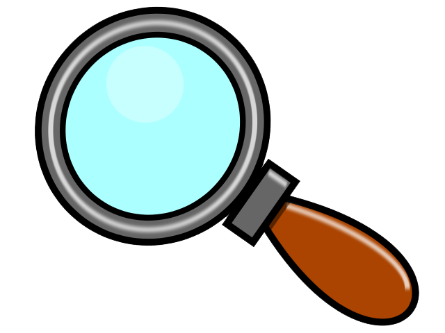 Cartoon magnifying glass clipart