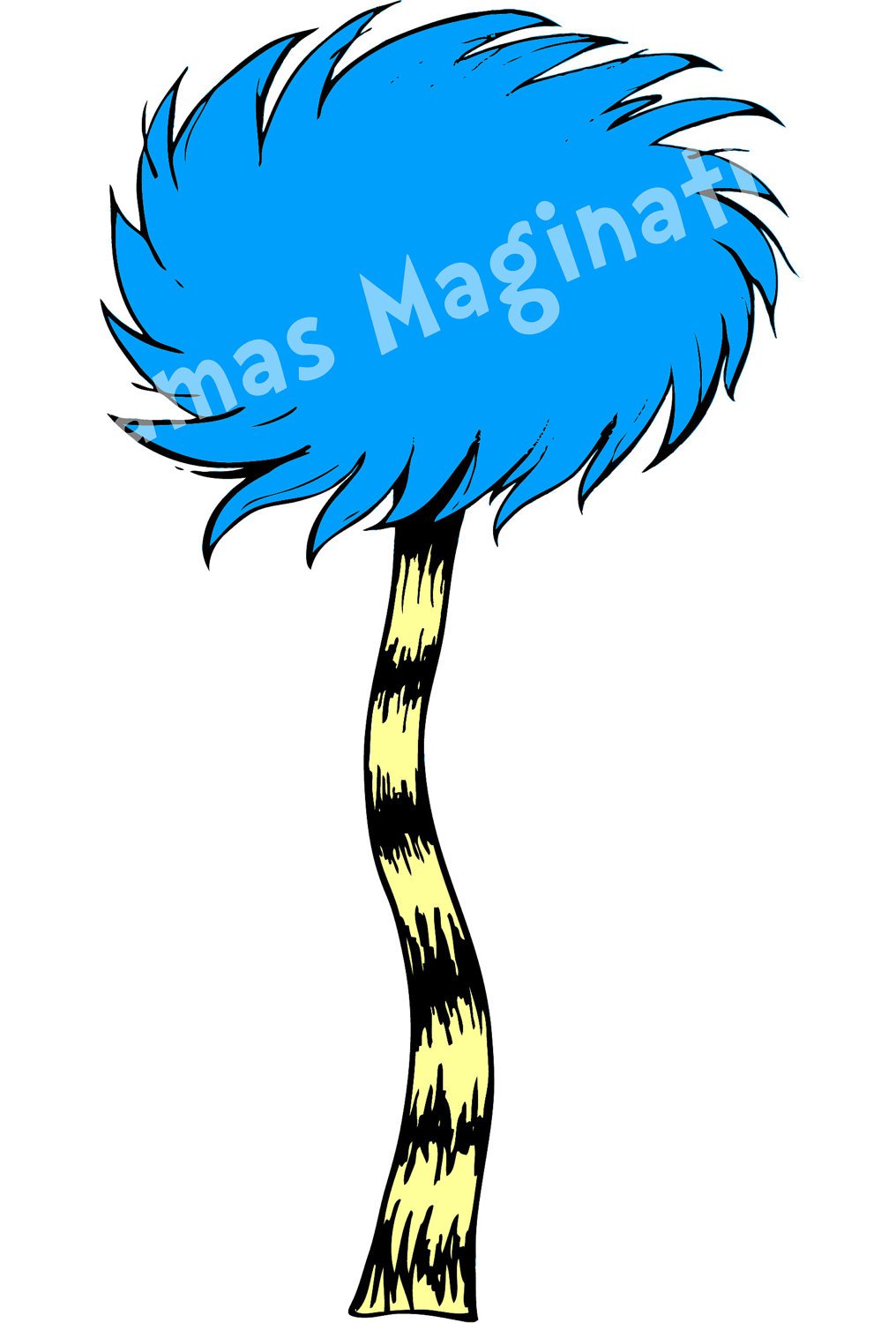 Dr seuss yellow truffula tree clipart