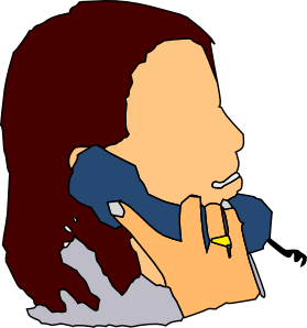 Talking on phone clipart