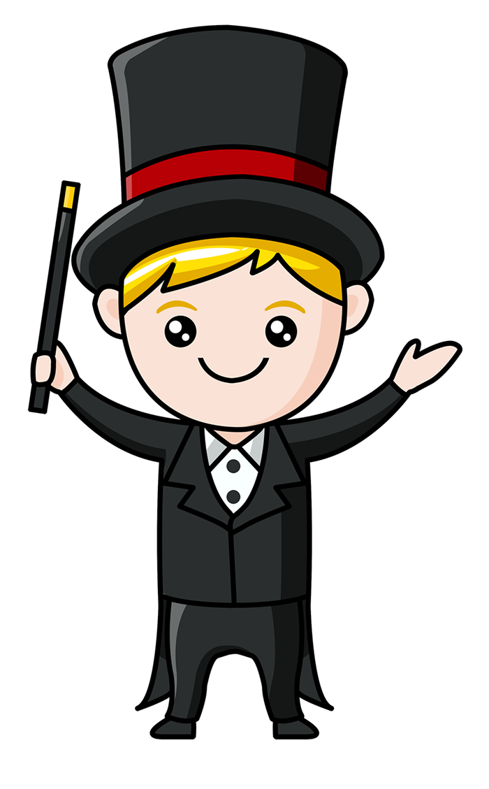 Animated magician clipart