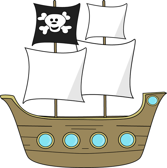 Outline clipart of pirate ship