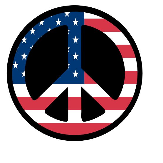 Peace sign with the world clipart