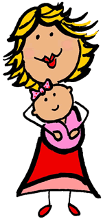 Mom and baby clip art