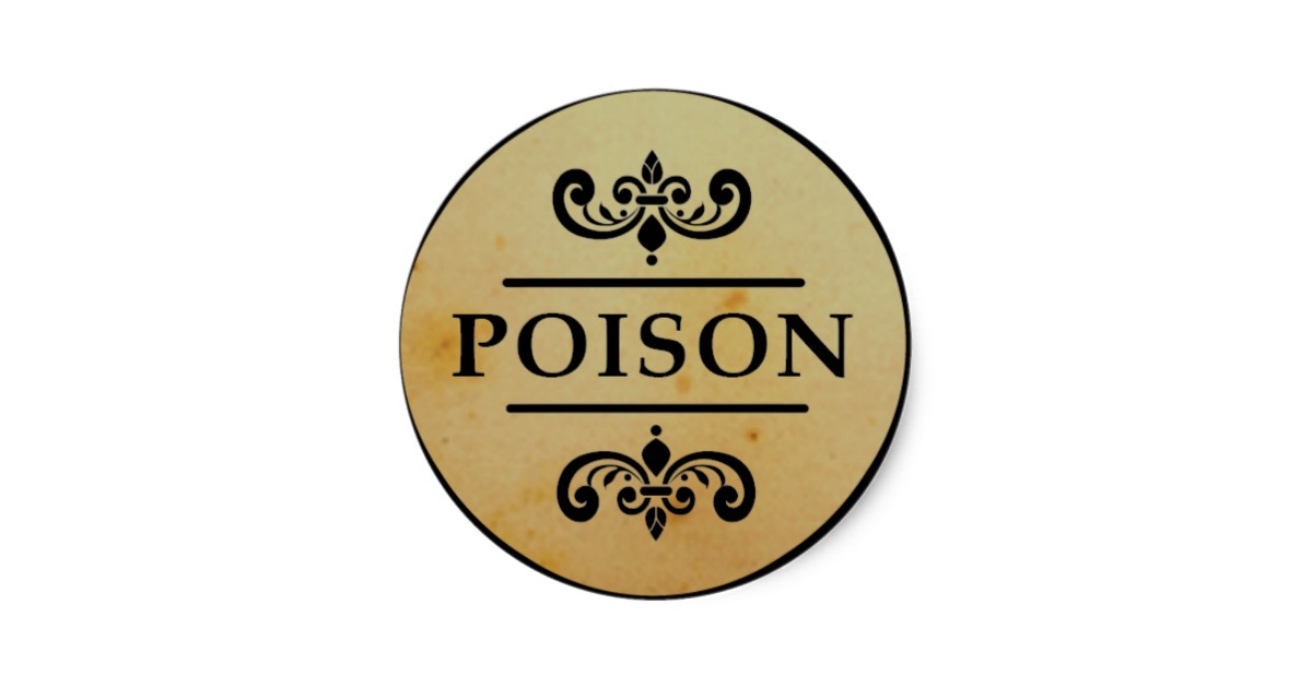 Vintage Apothecary Poison Halloween Stickers Label | Zazzle