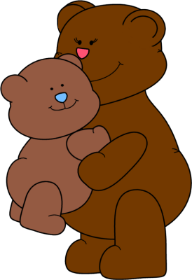 Bear Mom Hugs Daughter Clipart