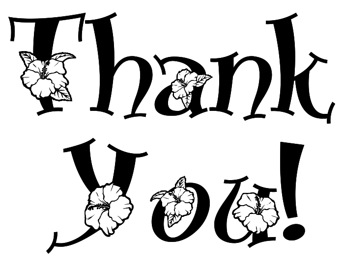 Thank you clipart black and white