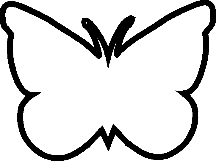Black and white butterfly outline clipart