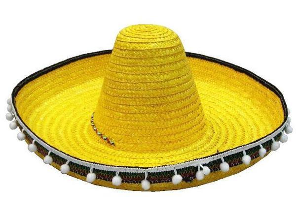 YELLOW SOMBRERO HAT W TASSELS dress up fiesta party hats costume ...