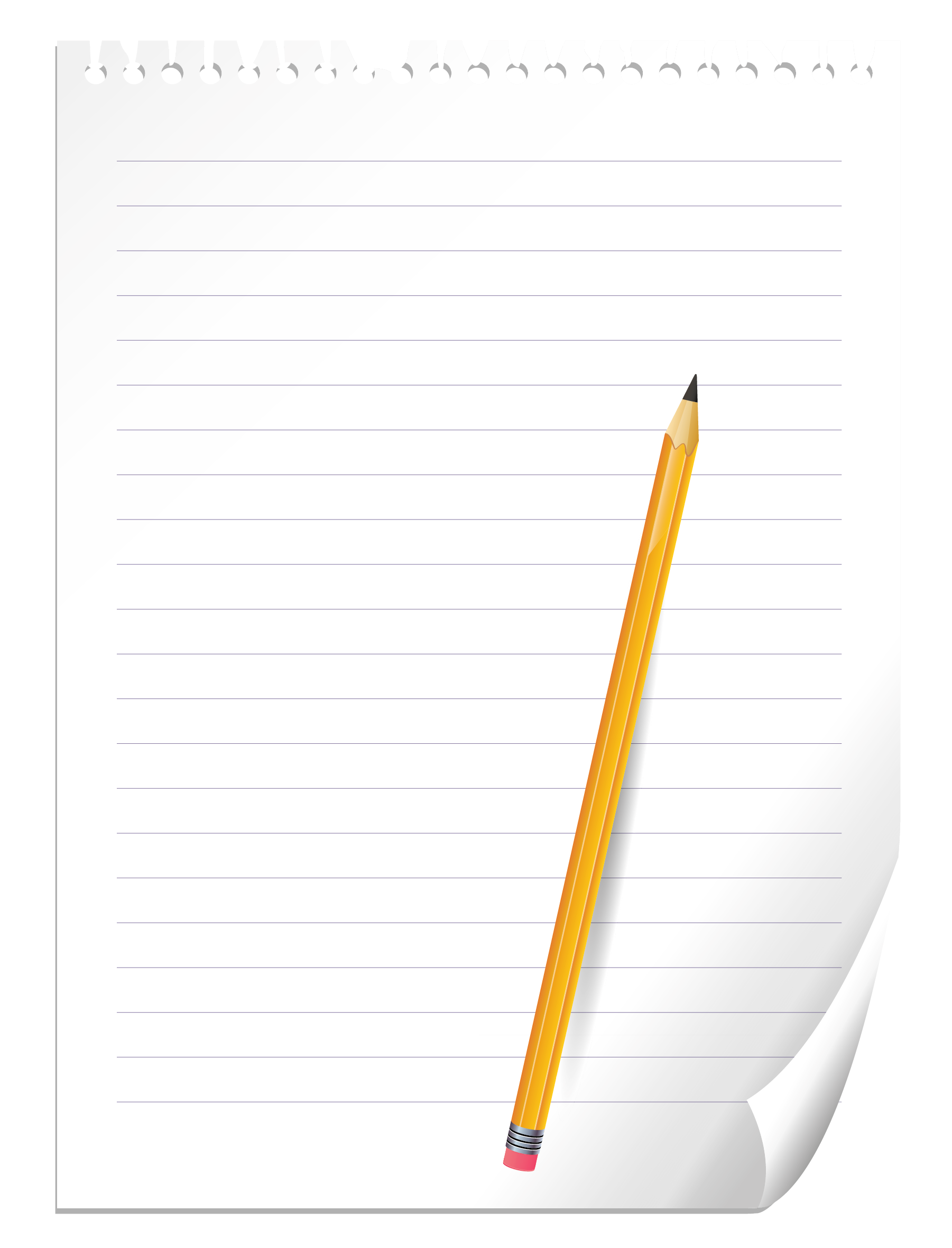 Pencil and Notebook Paper PNG Clipart Picture