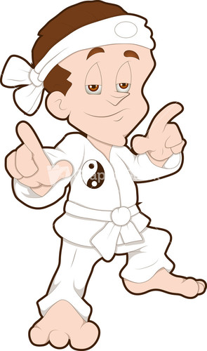 Cartoon Vector Character - Black Belt Karate Master
