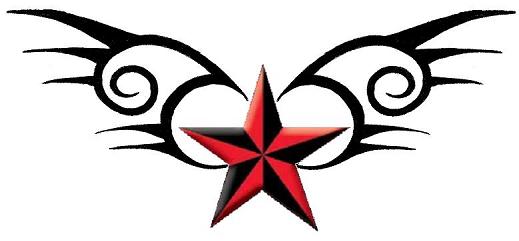New Nautical Star With Tribal Angel Wings Tattoo Design: Real ...