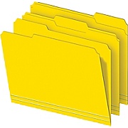 StaplesÂ® Colored Top-Tab File Folders, 3 Tab, Yellow, Letter Size ...