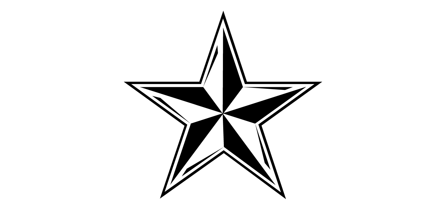 Big star black and white clipart