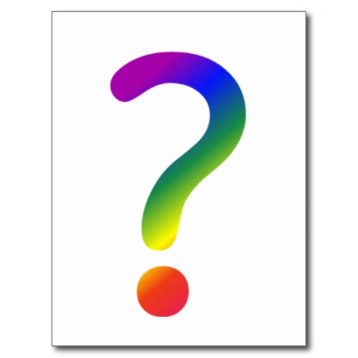 Rainbow question mark beverage coaster from Zazzle.