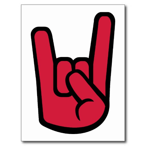 Rock Hand sign Postcard from Zazzle.