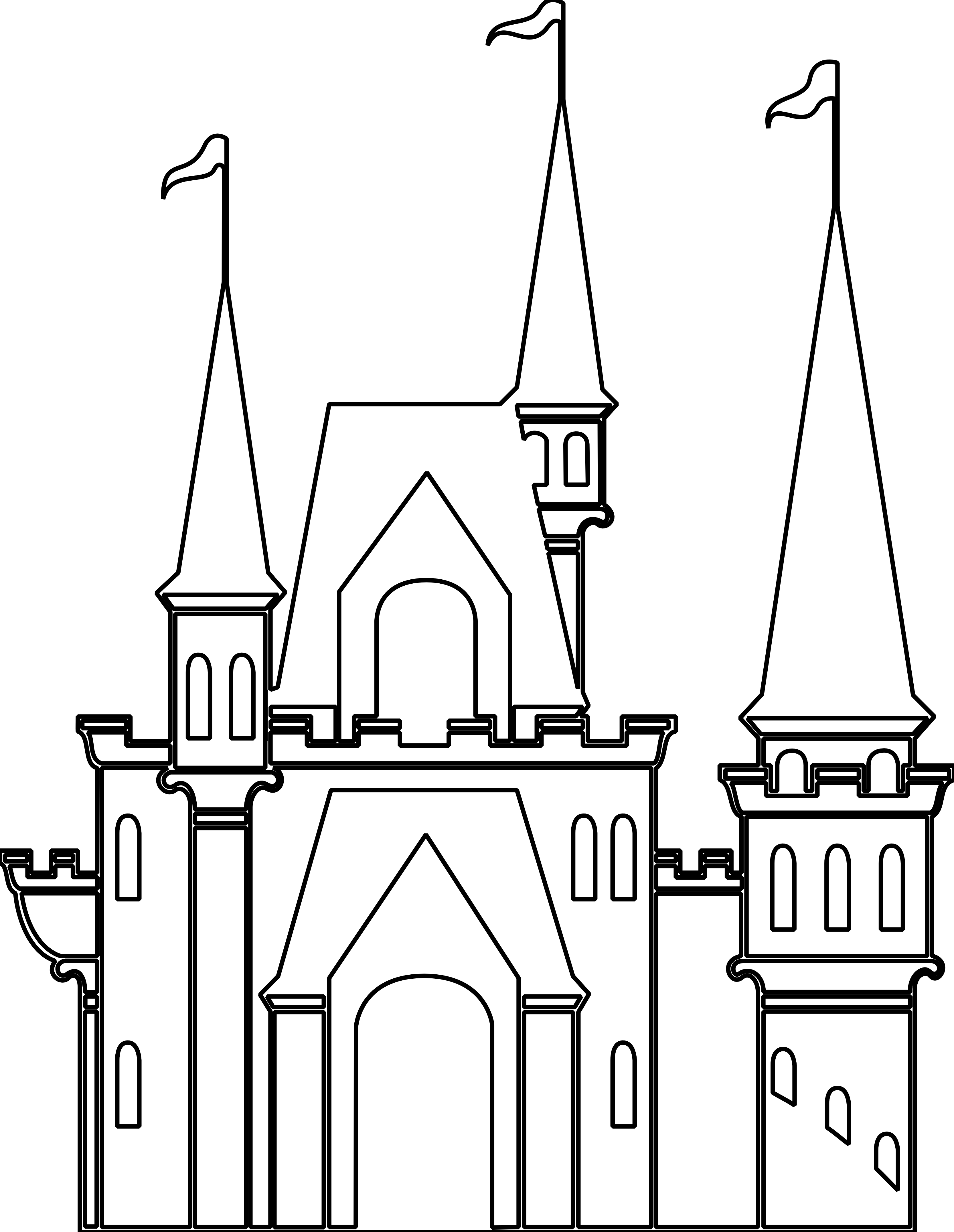 ArtFavor castle 2 black white line art Scalable ClipArt Best